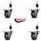 Service Caster 3'' Thermoplastic Rubber Swivel 1-3/8'' Expanding Stem Caster Set Total Lock Brake, 4PK SCC-EXTTL20S314-TPRB-138-4 - alternate 2